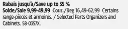 Canadian Tire Certains range-pièces et armoires offer