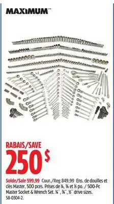 Canadian Tire MAXIMUM 500-Pc Master Socket & Wrench Set offer
