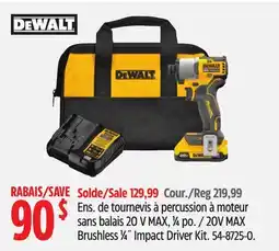 Canadian Tire 20V MAX Brushless 1⁄4˝ Impact Driver Kit offer