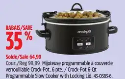 Canadian Tire Crock-Pot 6-Qt Programmable Slow Cooker with Locking Lid offer
