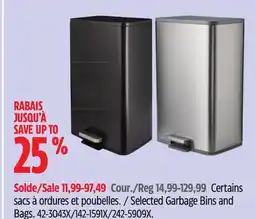 Canadian Tire Selected Garbage Bins and Bags offer