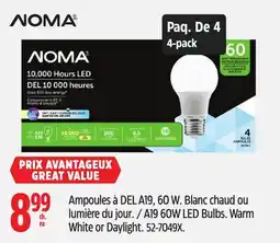 Canadian Tire A19 60W LED Bulbs offer