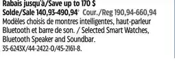 Canadian Tire Selected Smart Watches, Bluetooth Speaker and Soundbar offer