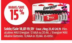 Canadian Tire Energizer MAX Alkaline Batteries offer