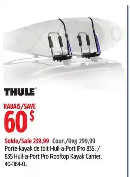 Canadian Tire 835 Hull-a-Port Pro Rooftop Kayak Carrier offer