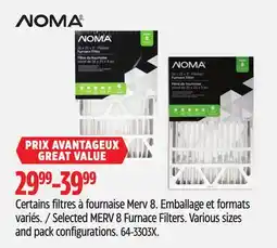 Canadian Tire Selected MERV 8 Furnace Filters. Various sizes and pack configurations offer