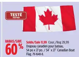 Canadian Tire 54˝ x 27˝ Canadian Boat Flag offer