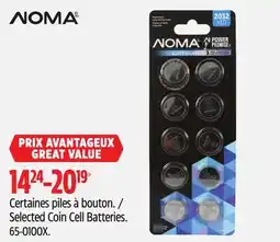 Canadian Tire Selected Coin Cell Batteries offer