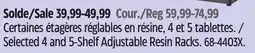 Canadian Tire Selected 4 and 5-Shelf Adjustable Resin Racks offer