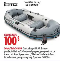 Canadian Tire Intex Mariner 3 Inflatable Boat offer