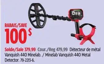 Canadian Tire Minelab Vanquish 440 Metal Detector offer