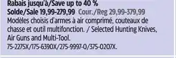 Canadian Tire Selected Hunting Knives, Air Guns and Multi-Tool offer