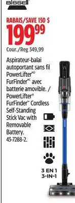 Canadian Tire Bissell PowerLifter FurFinder Cordless Self-Standing Stick Vac with Removable Battery offer