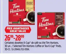 Canadian Tire Selected Tim Hortons Coffee or Tea K-Cup Pods, 30-Ct offer