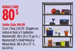 Canadian Tire Mastercraft 5-Shelf Metal & Wood Rack offer
