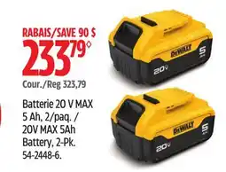 Canadian Tire DEWALT 20V MAX 5Ah Battery, 2-Pk offer