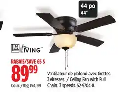 Canadian Tire FOR LIVING Ceiling Fan with Pull Chain offer