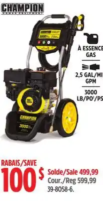 Canadian Tire Champion Power Equipment 201425 3000-PSI 2.5-GPM Low Profile Gas Pressure Washer offer