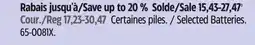 Canadian Tire Selected Batteries offer