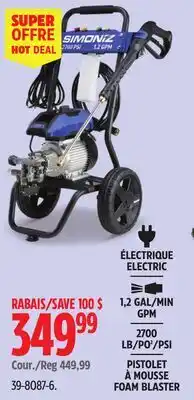 Canadian Tire Simoniz 2700 PSI Electric Pressure Washer offer