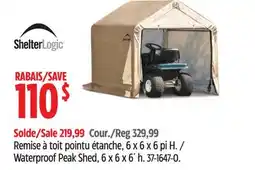 Canadian Tire Waterproof Peak Shed, 6 x 6 x 6´ h offer