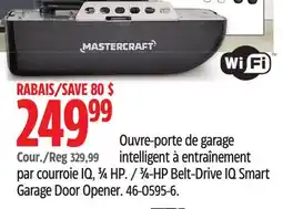 Canadian Tire MASTERCRAFT 3⁄4-HP Belt-Drive IQ Smart Garage Door Opener offer