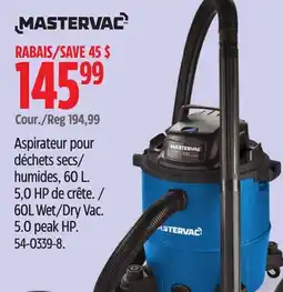 Canadian Tire 60L Wet/Dry Vac. 5.0 peak HP offer