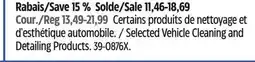 Canadian Tire Selected Vehicle Cleaning and Detailing Products offer