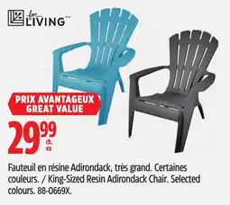 Canadian Tire for LIVING King-Sized Resin Adirondack Chair offer