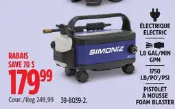 Canadian Tire Simoniz 1750 PSI 1.8 GPM Wheeled Electric Pressure Washer With Foam Blaster offer