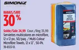 Canadian Tire Serviettes multicolores en microfibre offer