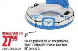 Canadian Tire Inflatable 1-Person Lake Tube, 51˝ offer