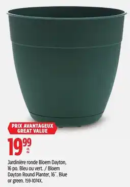 Canadian Tire Dayton Round Planter, 16˝. Blue or green offer