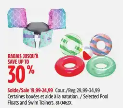 Canadian Tire Selected Pool Floats and Swim Trainers offer