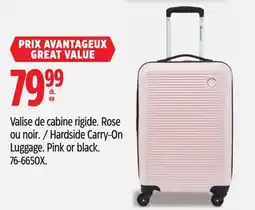 Canadian Tire Hardside Carry-On Luggage. Pink or black offer