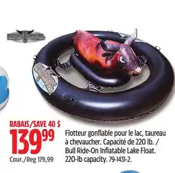 Canadian Tire Bull Ride-On Inflatable Lake Float. 220-lb capacity offer
