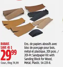 Canadian Tire Mastercraft 201-Pc Sandpaper Kit with Sanding Block for Wood offer