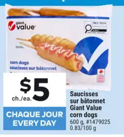 Giant Tiger Giant Value corn dogs offer