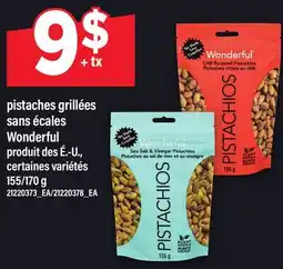 Maxi PISTACHES GRILLÉES SANS ÉCALES WONDERFUL, 155/170 G offer