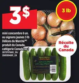 Maxi MINI CONCOMBRE 6 UN. OU OIGNONS JAUNES 3 LB offer
