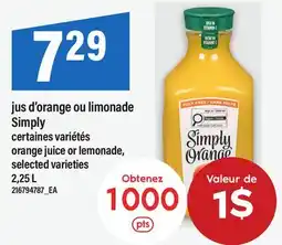 Maxi JUS D'ORANGE OU LIMONADE SIMPLY offer