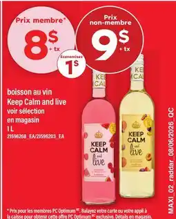 Maxi BOISSON AU VIN KEEP CALM AND LIVE offer