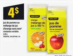 Maxi JUS DE POMME OU MÉLANGE DE JUS D'ORANGE SANS NOM , 1,75 L 21665646_EA/21671461_EA offer