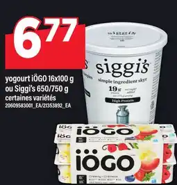 Maxi YOGOURT IÖGO 16X100 G OU SIGGI'S 650/750 G offer