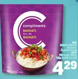 Marché Bonichoix COMPLIMENTS Basmati, À grains longs RICE offer