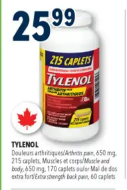 Familiprix Tylenol arthritis pain 650mg caplets 215un offer