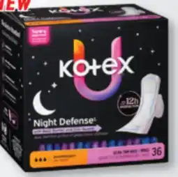 Familiprix U by Kotex Night Defense Ultra Thin Pads with Wings Overnight 36un offer
