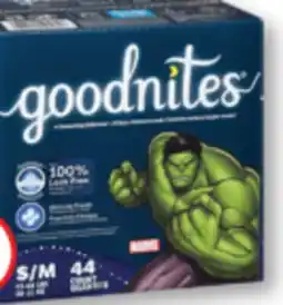 Familiprix Goodnites bedwetting underwear for boys Size S/M (43-68lb) - 44un offer