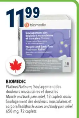 Familiprix Biomedic muscle & back pain platinum relief caplets 18un offer