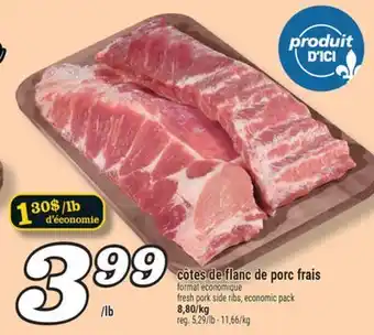 Marché Richelieu CÔTES DE FLANC DE PORC FRAIS | FRESH PORK SIDE RIBS, ECONOMIC PACK offer